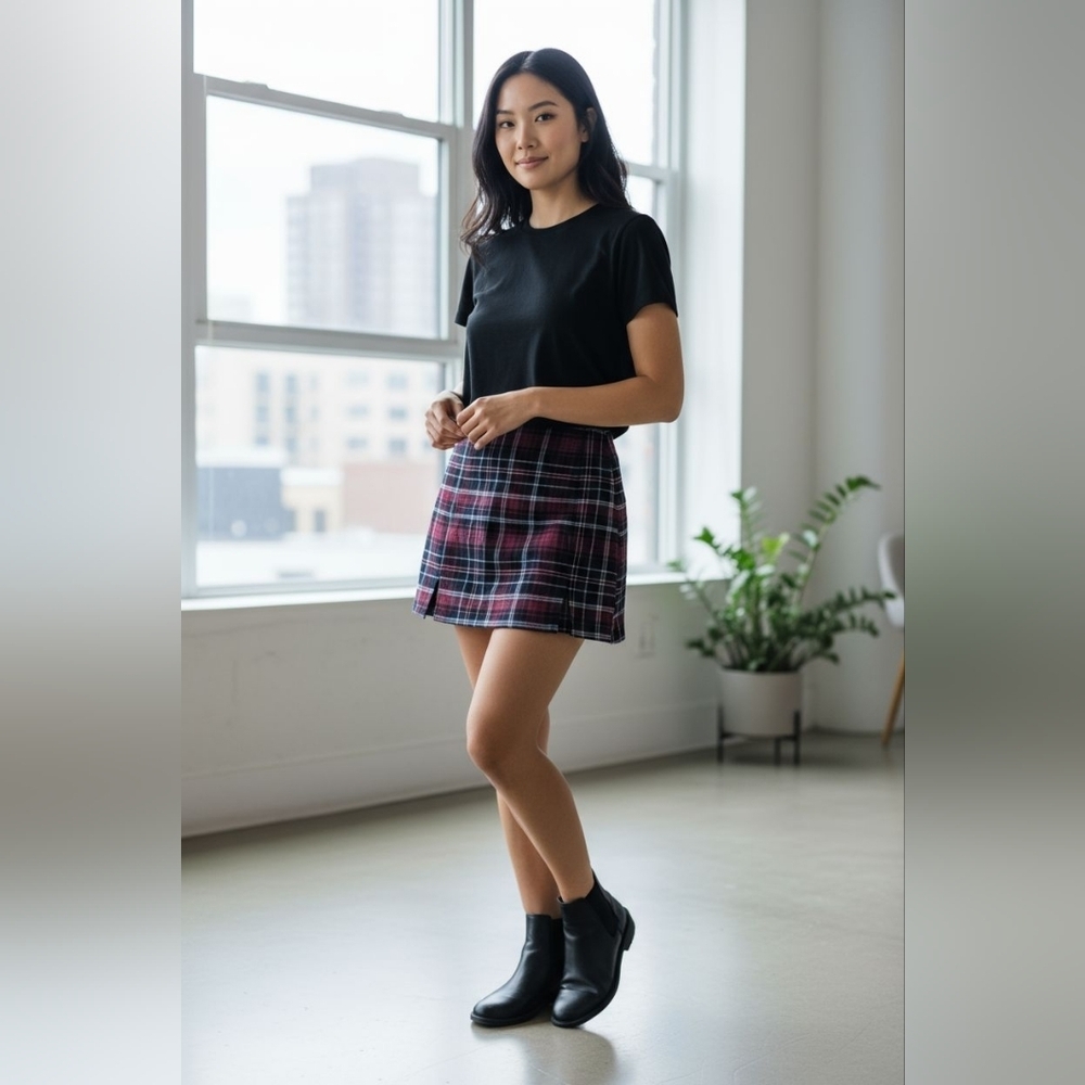Love on a Hanger Women's Red Plaid Skirt